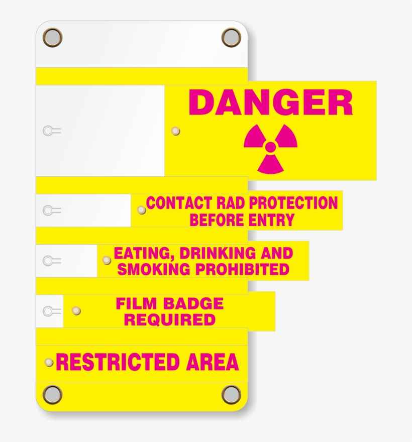 5 Insert Radiation Slide-lock System - High Radiation Area (w/graphic), Red/black, transparent png #4595922