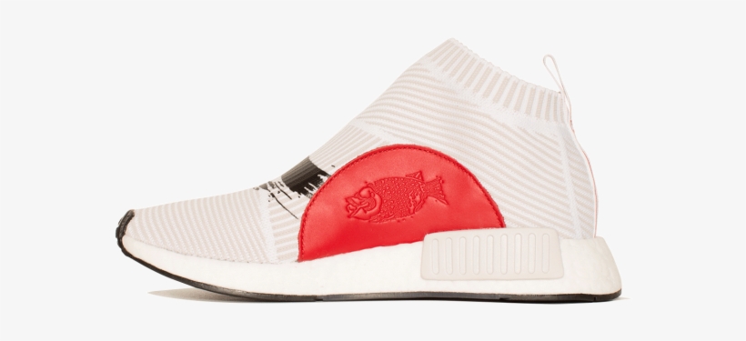 Adidas Nmd Cs1 Koi Fish White Black Red Primeknit Pk - Slip-on Shoe, transparent png #4598859