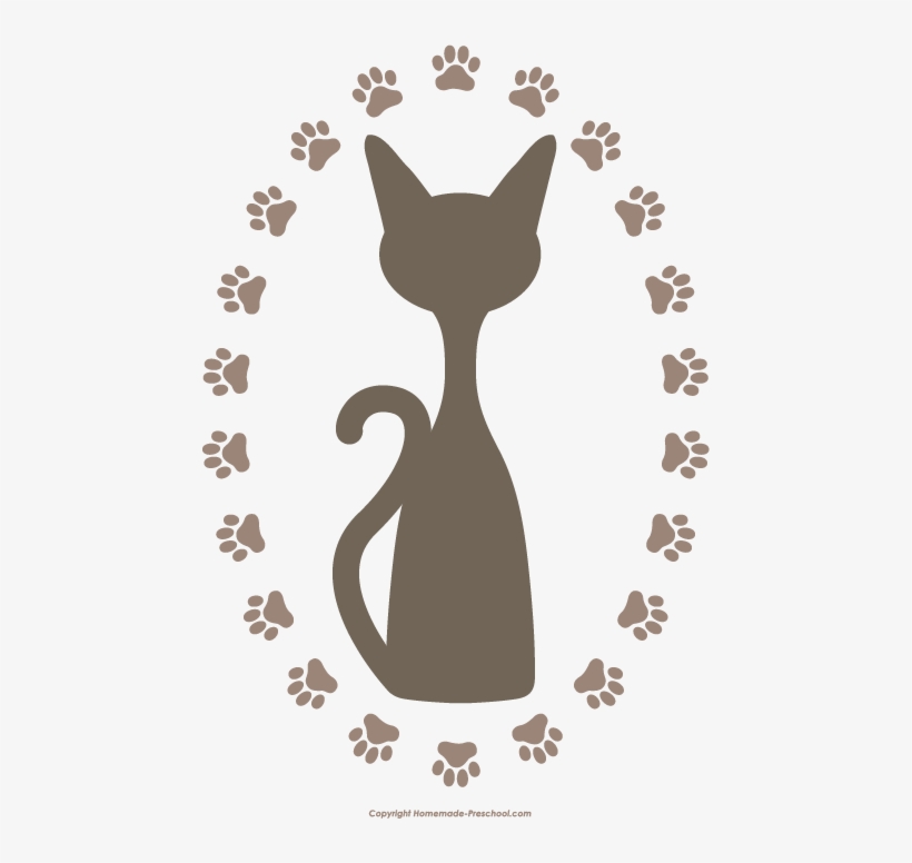 Clipart Border Cat - Cat Paws Clip Art, transparent png #4599957