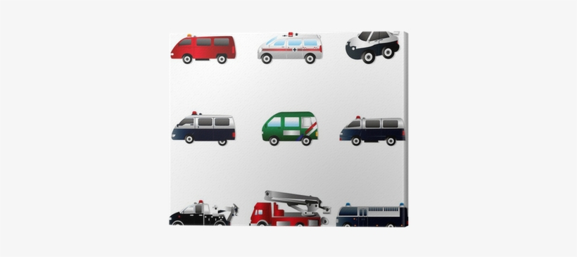 Vector Illustration Of Different Types Car Canvas Print - Vector Graphics, transparent png #460302