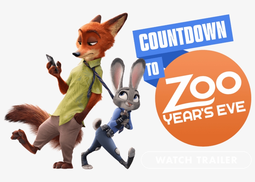 Countdown To Zoo Year's Eve - Bunny And Fox Zootopia, transparent png #460545