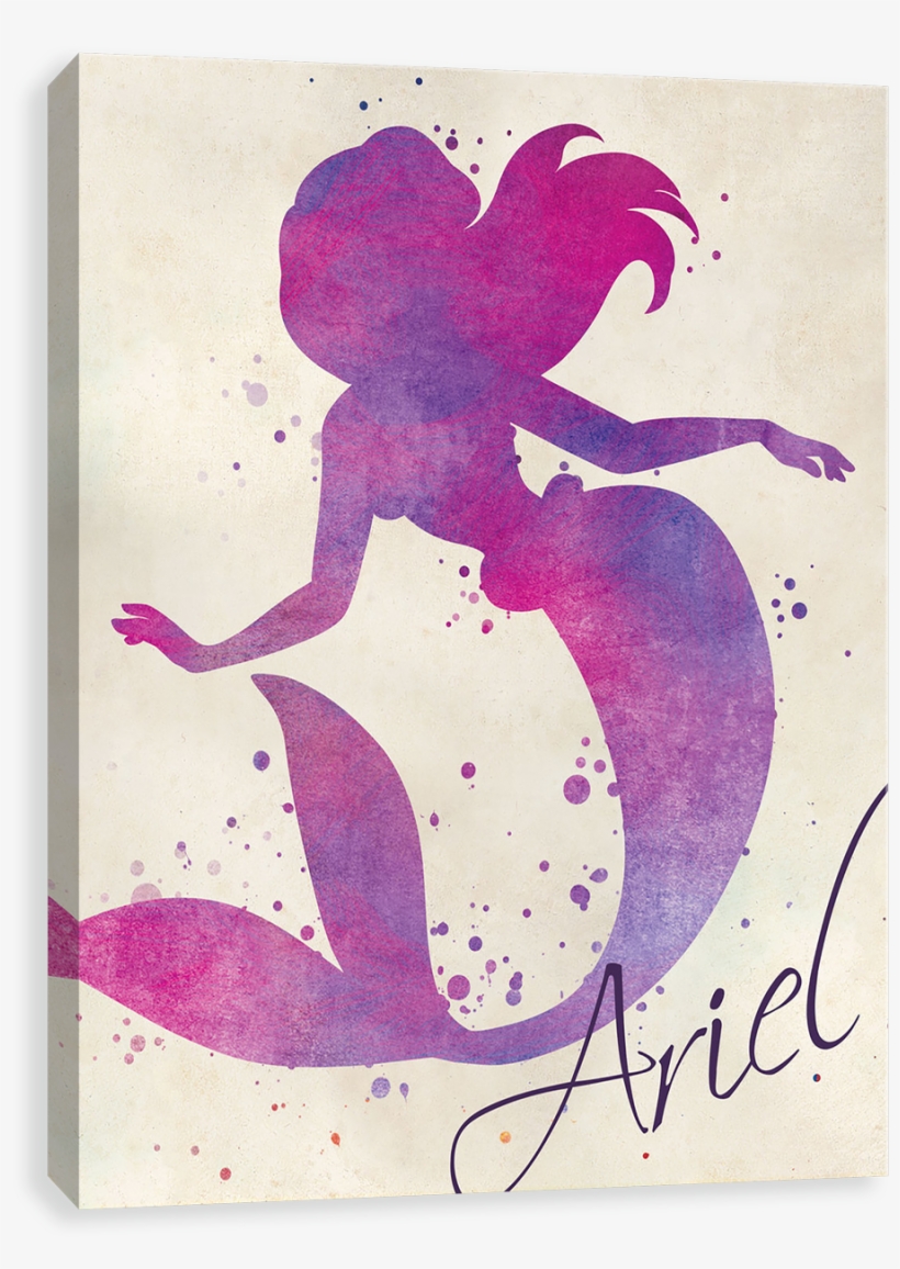 Color Splatter - Ariel - Canvases By Entertainart - The Little Mermaid Ariel, transparent png #461111