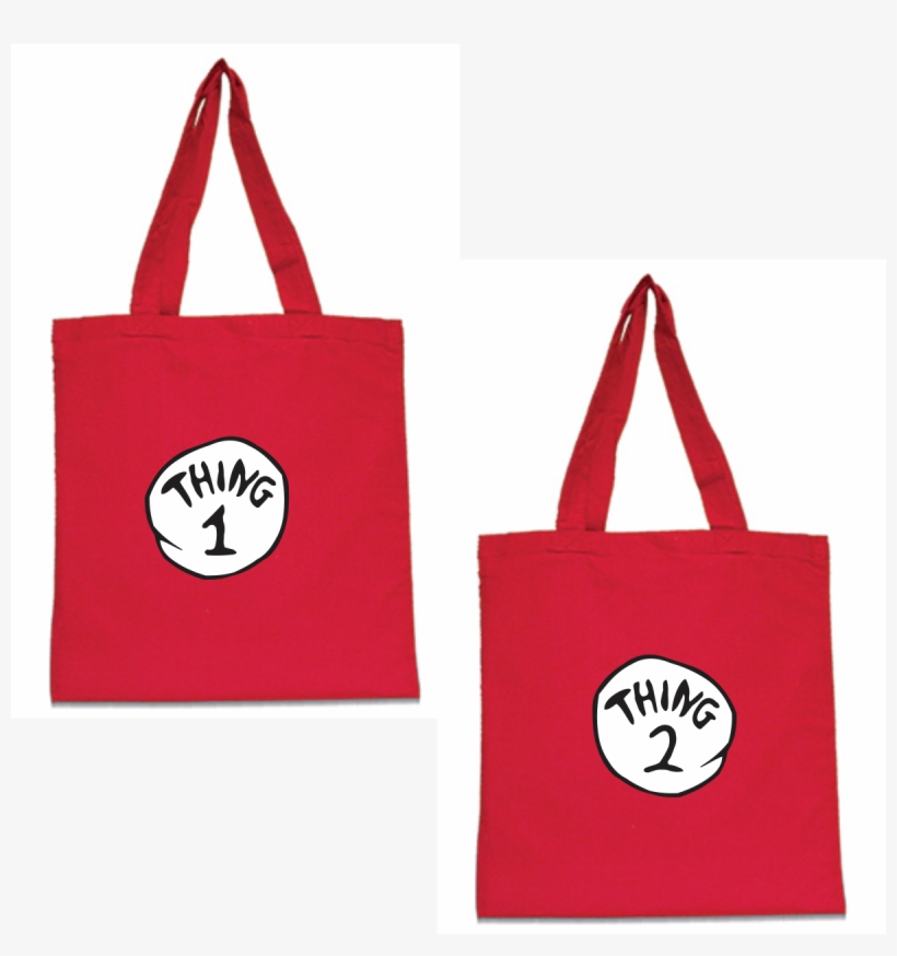 Thing 1 & Thing 2 Red Tote Bag Set For Twins - Tote Bag, transparent png #461139