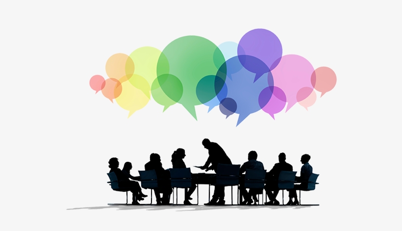 Group Of People With Creative Speech Bubbles - Panel Discussion Clipart, transparent png #461330