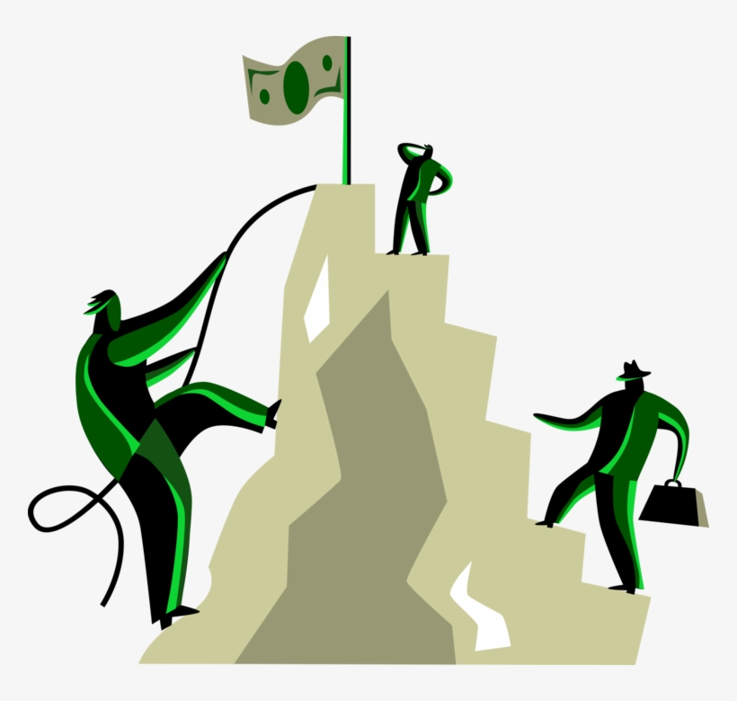 Vector Illustration Of Business Associates Climb Mountain - Vector Graphics, transparent png #462018