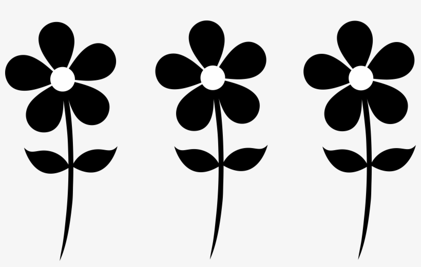 Black Silhouette Daisies - Flower Clipart, transparent png #462244