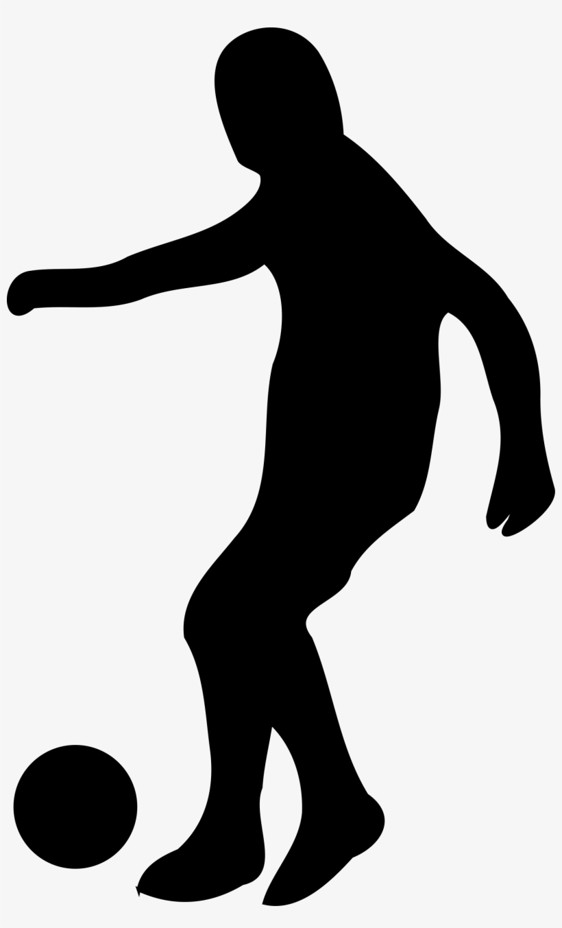 Soccer Player Silhouette Clipart, Vector Clip Art Online, - Soccer Player Silhouette, transparent png #462394