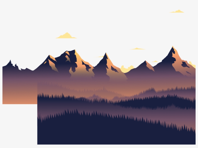 Image Free Download Download Transprent Png Free Angle - Mountain Sunset Vector, transparent png #462396