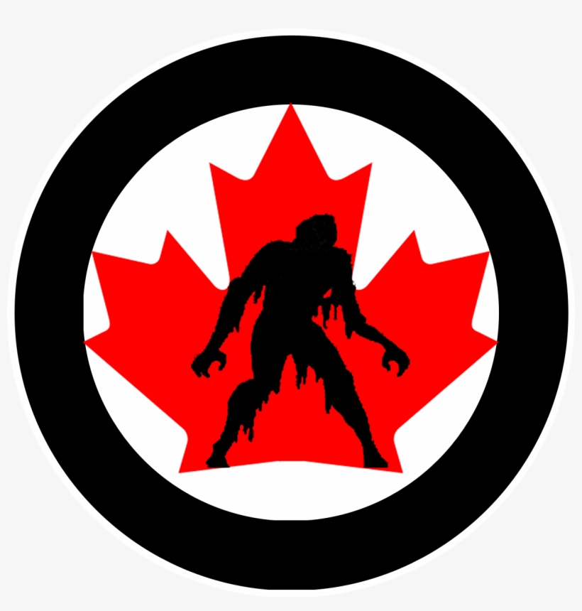 The Badge Shows The Zombie Silhouette From The Arms - Canadian Flag, transparent png #462667