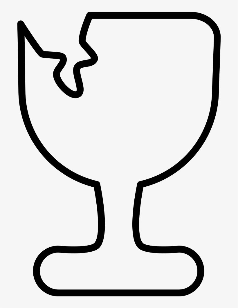 Broken Glass Of Fragile Logistics Content Outlined - Icon, transparent png #463383
