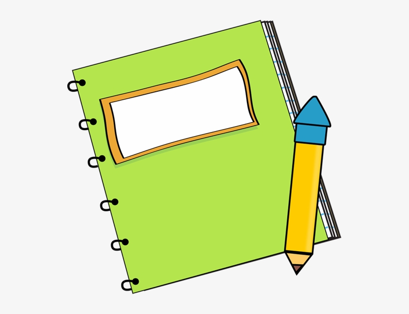 Green Notebook With A Pencil - Pencil And Notebook Clipart, transparent png #463933