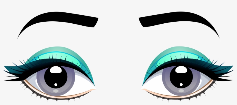 Grey Female Eyes With Eyebrows Png Clip - Eyes Clipart, transparent png #463974