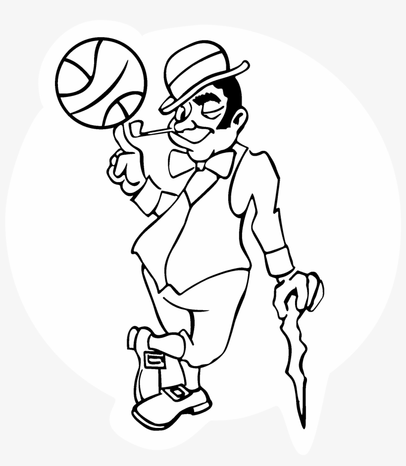 Boston Celtics Logo Black And Ahite - Celtics Logo Coloring Page - Free