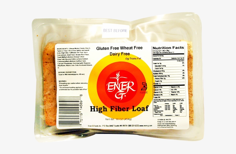 Ener G Foods High Fiber Rice Bread Loaf-16 Oz - Ener-g Bread, High Fiber - 16 Oz Loaf, transparent png #464078