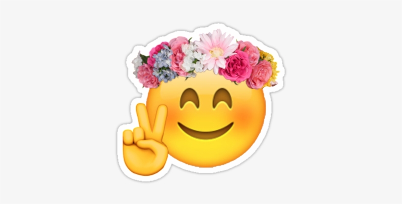 Pin By Tata On Emoji - Emoji With Flower Crown, transparent png #464517