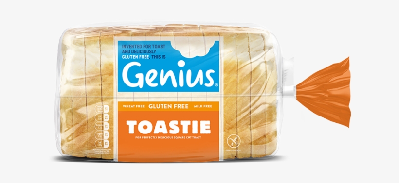 A Square Cut White Loaf Perfect For Toasties And Sandwiches - Genius Brown Sliced Bread 535g, transparent png #464576