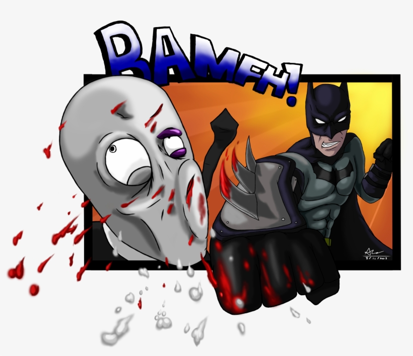 Batman Punches Slenderman - Slender Man Vs Batman, transparent png #464680