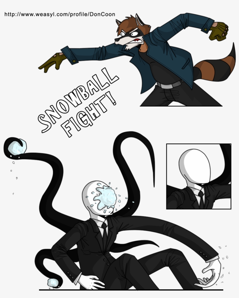 Slenderman Clipart Transparent - Slender Man Fighting Drawing, transparent png #464964