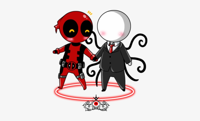 Deadpool And Slenderman Image - Chibi Deadpool And Slenderman, transparent png #465265
