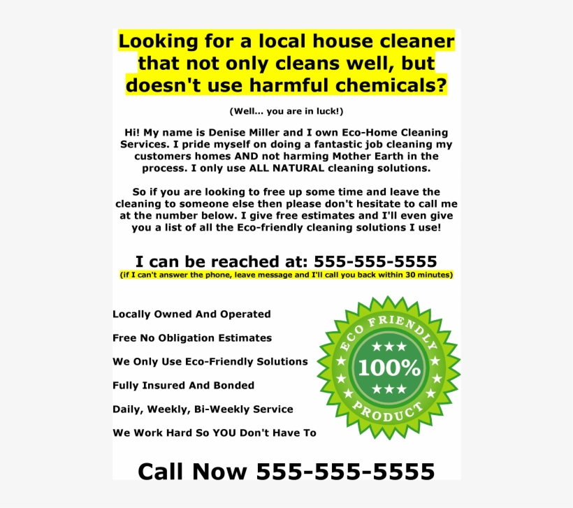 Download Eco-friendly House Cleaning Flyer Pdf - 100 Percent Eco Friendly Product Shower Curtain, transparent png #465337