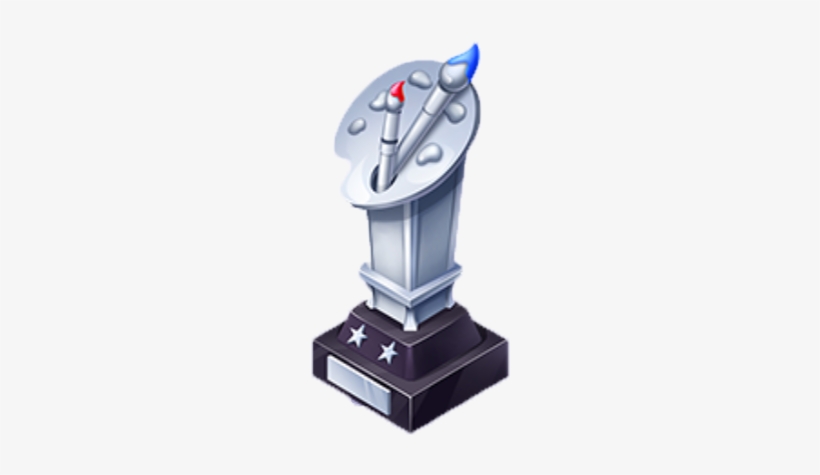 Silver Artist Trophy - Trophy, transparent png #466059