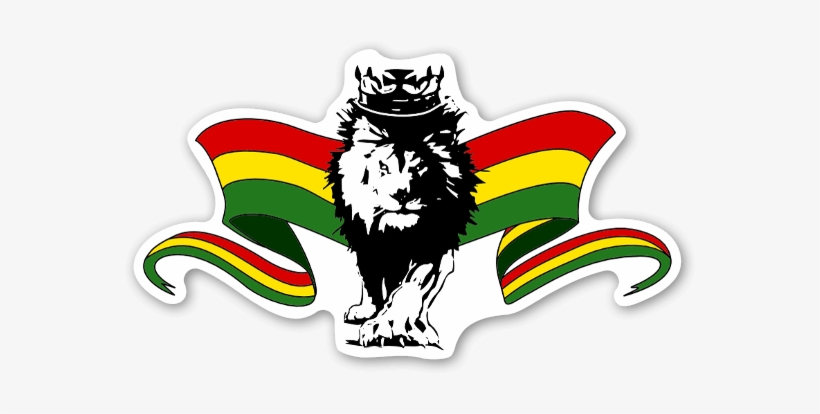 Rasta Lion With Flags Sticker - Rasta Lion Logo, transparent png #467404