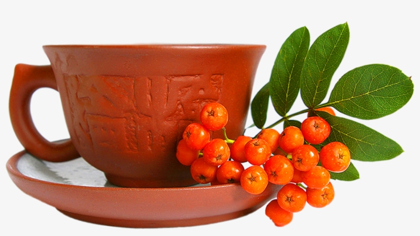 Red Tea And Cup With Leaf - Coffee Cups, transparent png #468012