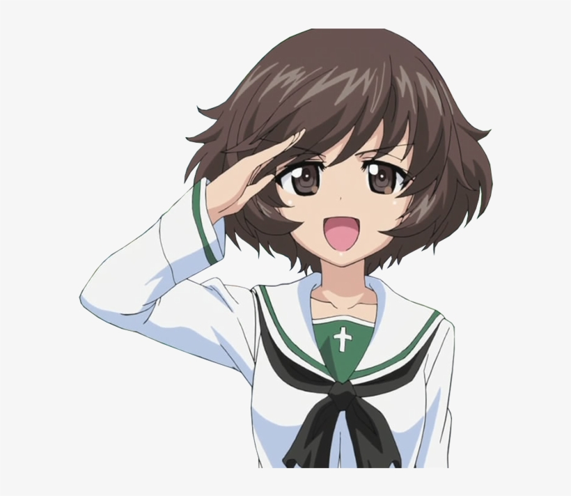 Yukari Salute - Yukari Girl Und Panzer, transparent png #468036