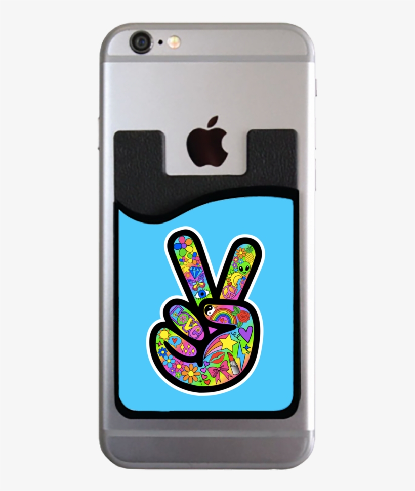 Peace Fingers Blue Card Caddy - Mylittlecase Monogram Cell Phone Card Caddy, Personalized, transparent png #468236