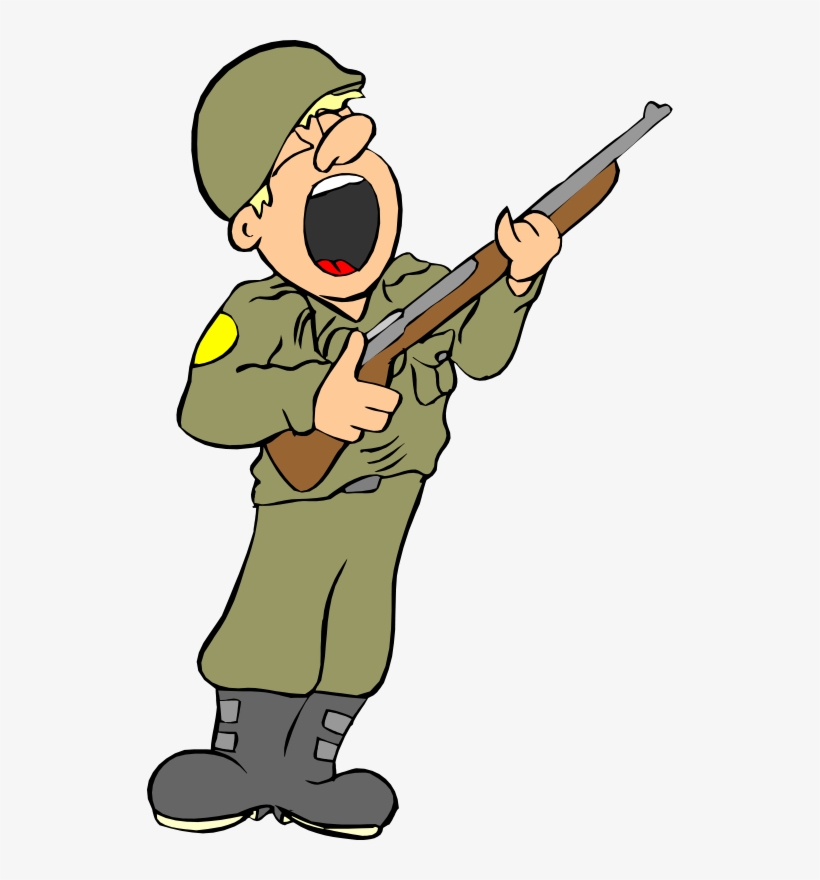 Army, Soldier, Military, Uniform, Armed, Gun, Salute - Army Man Cartoon Png, transparent png #468348
