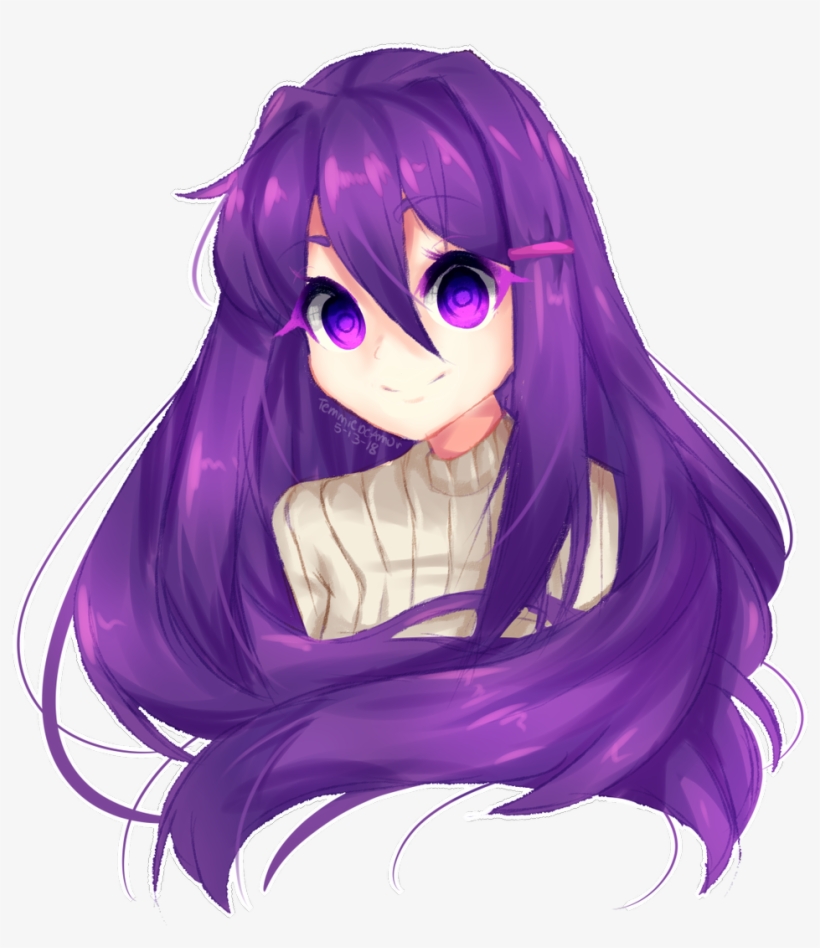 Temmiedeamor Currently Experiencing Art Block And Going - Yuri Ddlc Fanart Kawaii, transparent png #468868
