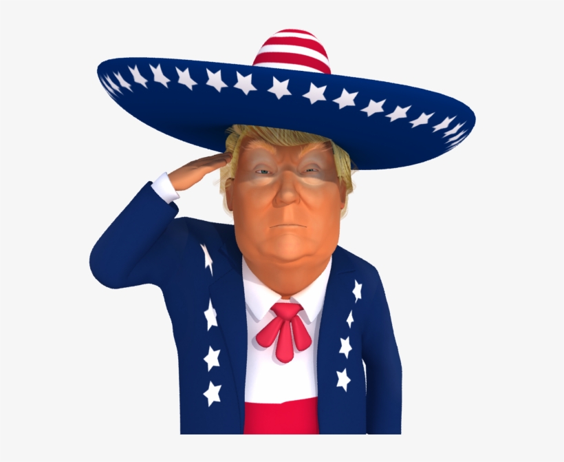 #trumpstickers Salute 3d Mexican Trump Caricature - Caricature, transparent png #469358