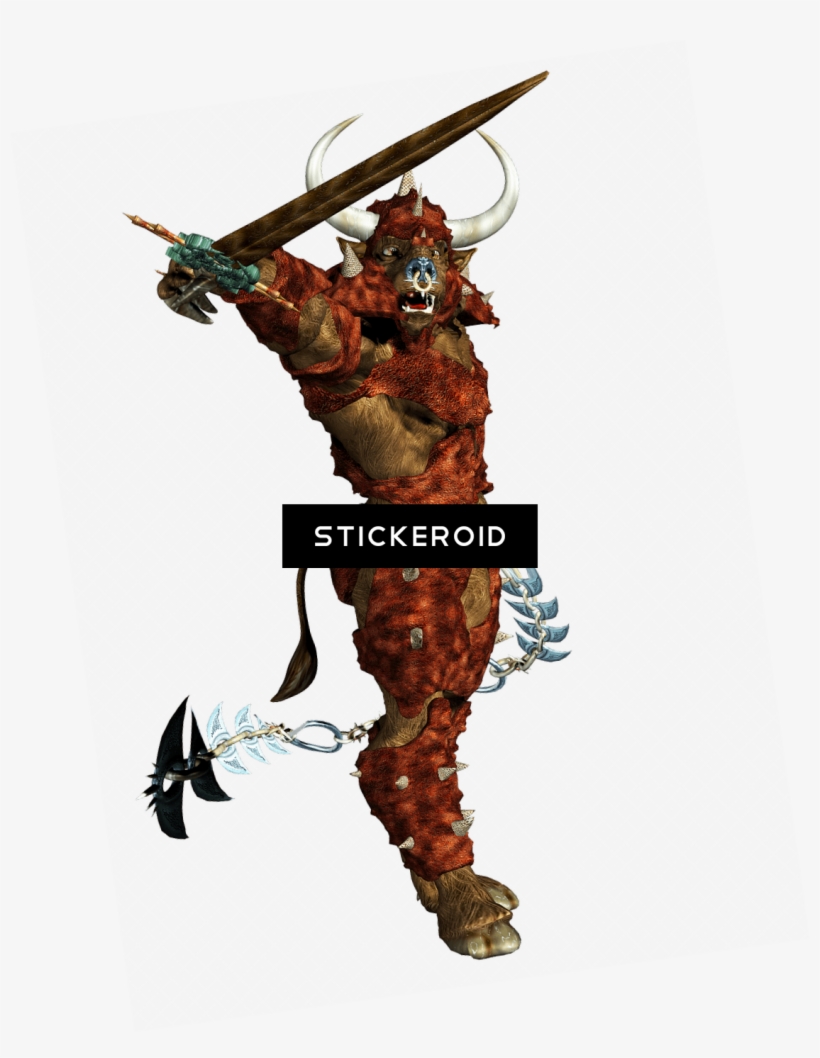 Minotaur Brandishing Sword - Illustration, transparent png #4601788