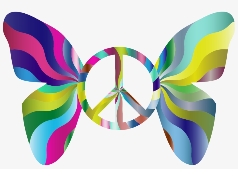This Free Icons Png Design Of Groovy Peace Sign Butterfly, transparent png #4604190