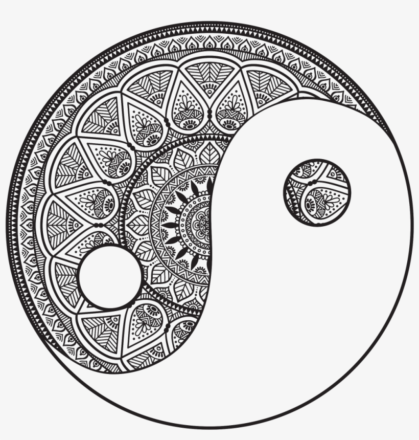 Yin And Yang Png Download Image - Yin Yang Mandala Coloring Pages, transparent png #4605104