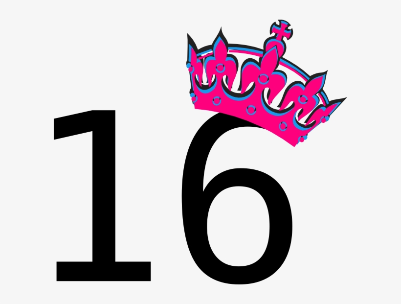 Pink Tilted Tiara And Number 16 Clip Art At Clker Com - Happy Birthday 15 Png, transparent png #4606240
