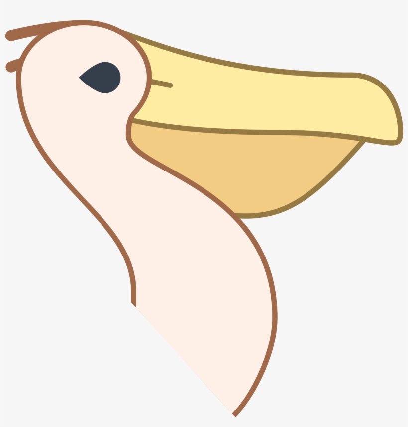This Image Is Of The Head And Neck Of A Pelican - Pelican Icon Transparent, transparent png #4607877
