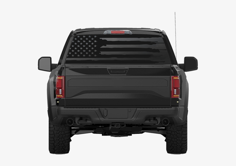 Truck Back Window Decals - American Flag In Back Of Truck, transparent png #4611410