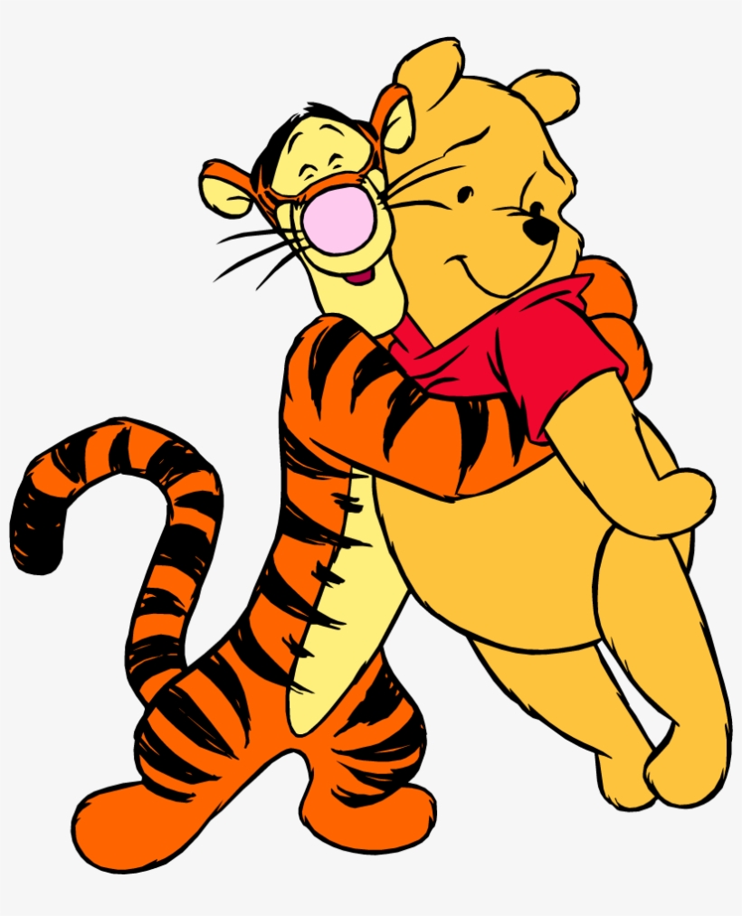 Disney Clipart - Winnie The Pooh And Tigger Hugging - Free Transparent PNG ...