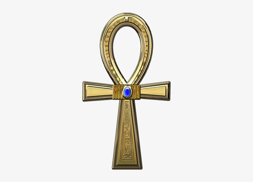 Ancient Sacred Cross Onesie - Gold Egyptian Ankh Png, transparent png #4613302