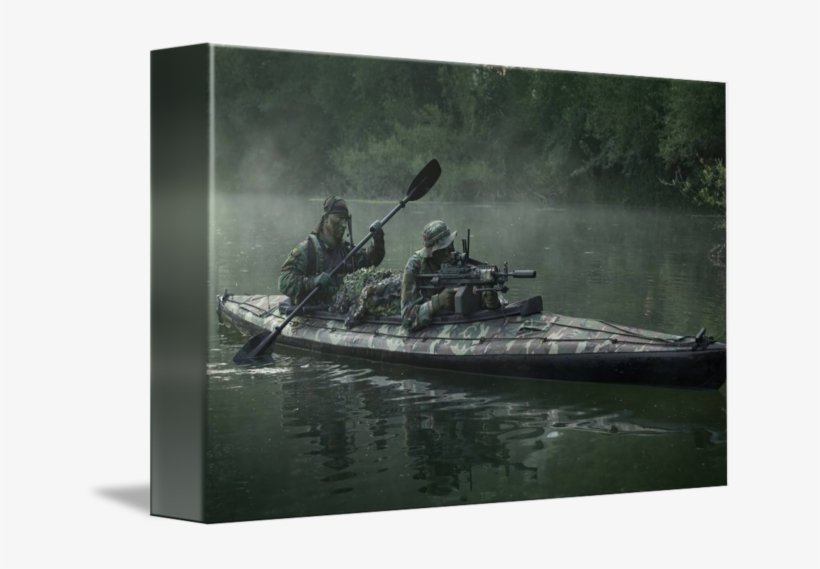 Navy Seal Boat Png - Navy Seals Navigate The Waters In A Folding Kayak During, transparent png #4613643