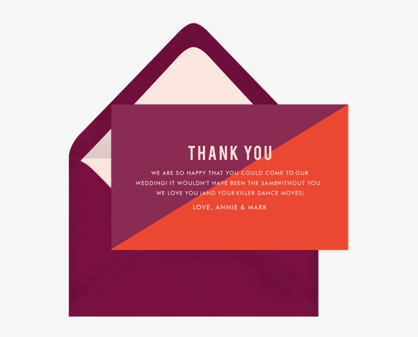Color Slice Thank You Note - Sign, transparent png #4614322
