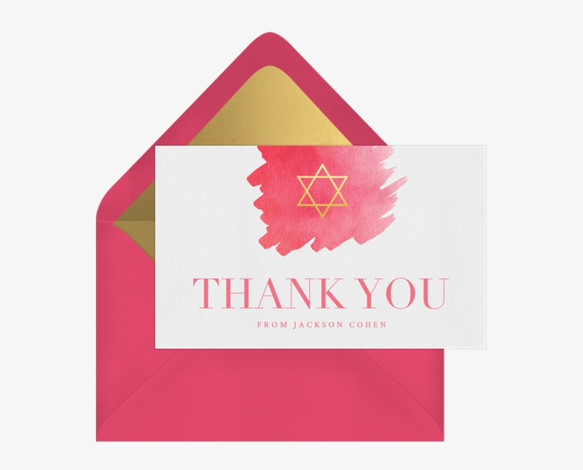 Watercolor Brushstroke Thank You Note - Watercolor Painting, transparent png #4614336