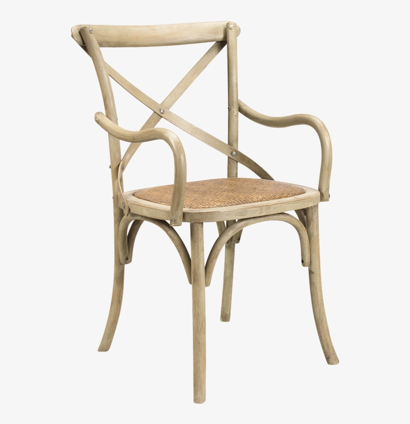 French Heritage Bosquet Arm Chair Driftwood-cream - Cross Back Oak Carver Dining, transparent png #4615293