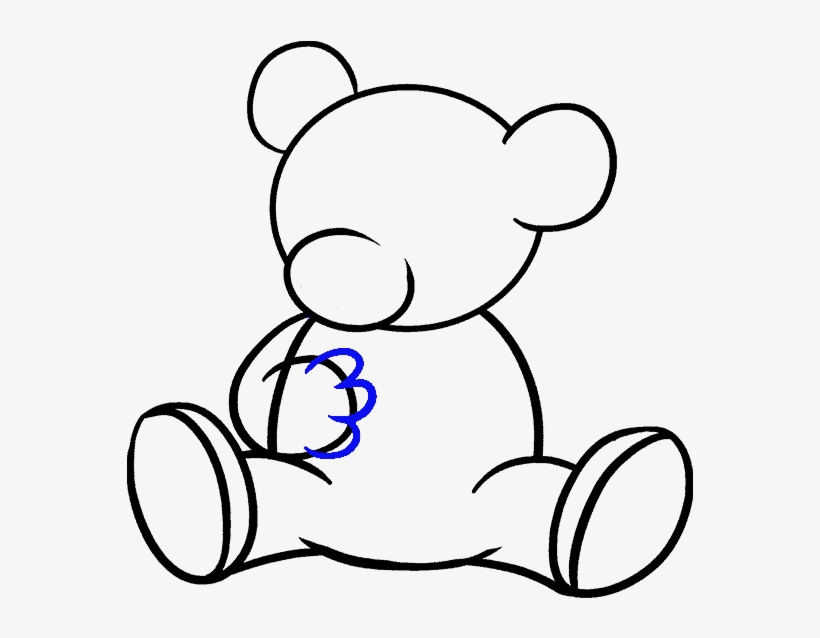 Postcard Drawing Teddy Bear Banner Black And White - Cartoon, transparent png #4615745