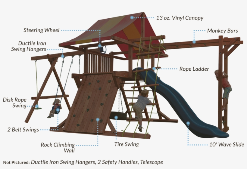 Pog Mb - Playhouse Playground Swing And Monkey Bars Simple Swing, transparent png #4618036