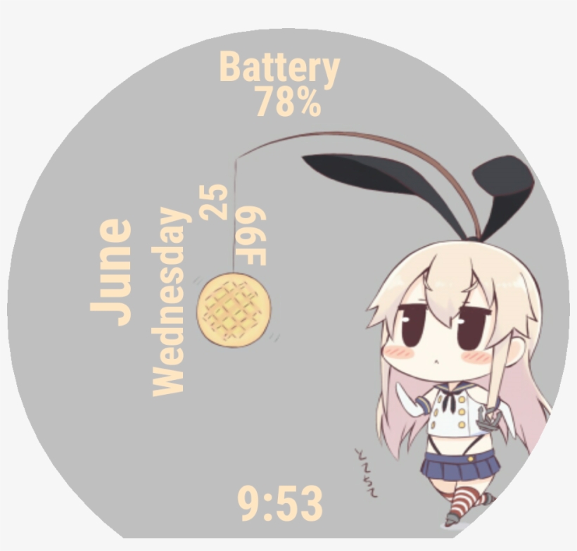 Shimakaze Watch Face Preview, transparent png #4618577