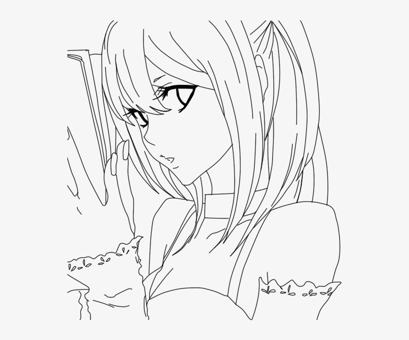 Angels Drawing Death - Misa Death Note Lineart, transparent png #4618842