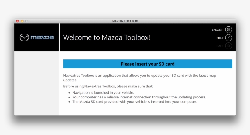 Once Toolbox Is Started, Please Insert Your Infotainment - Mazda Toolbox, transparent png #4621153