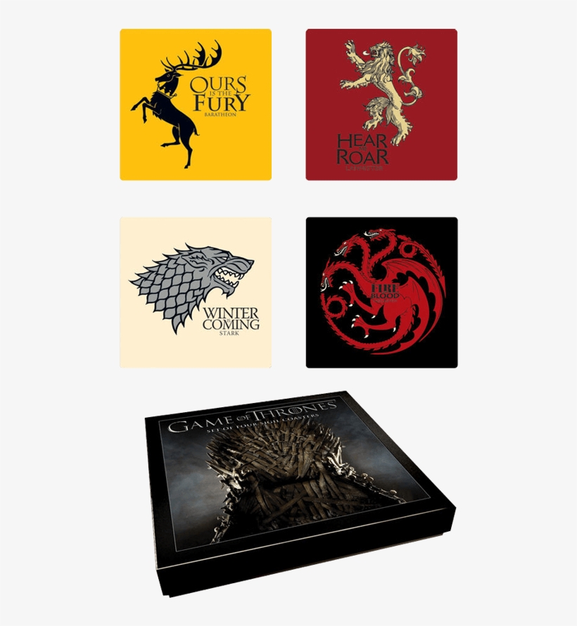 Game Of Thrones House Sigil Coaster Set - Game Of Thrones Sigil Coasters Set, transparent png #4622940